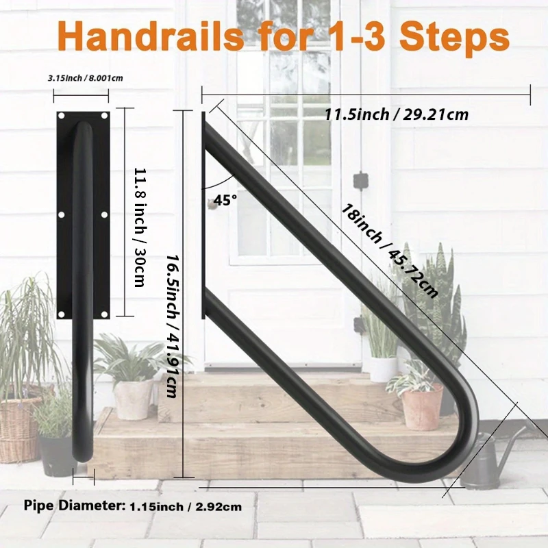 Eligible Hand Rails For Outdoor Steps, 28" Step Grab Bar For Outdoor - View #8