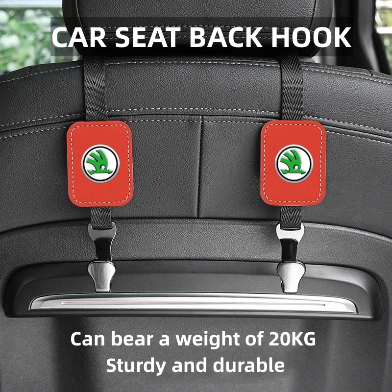 

1Pc Leather Car Seat Hook Back Organizer Storage Bracket Interior 360 Degree Rotation For Skoda Octavia 2 3 Fabia Superb Kamiq K