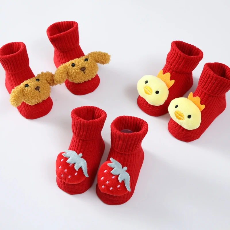 Cotton Baby Socks Solid Cartoon Animals Newborn Warm Sock for Girl Boy Non-skid Toddler Floor Sock Soft Toddler Socks 0-12M 4
