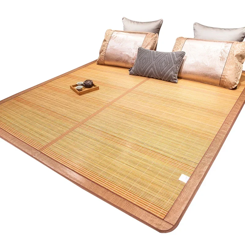 Bamboo mat summer super cool mattress 1.5/1.8m bed folding double-sided grass mat double single student dormitory bamboo mat 1