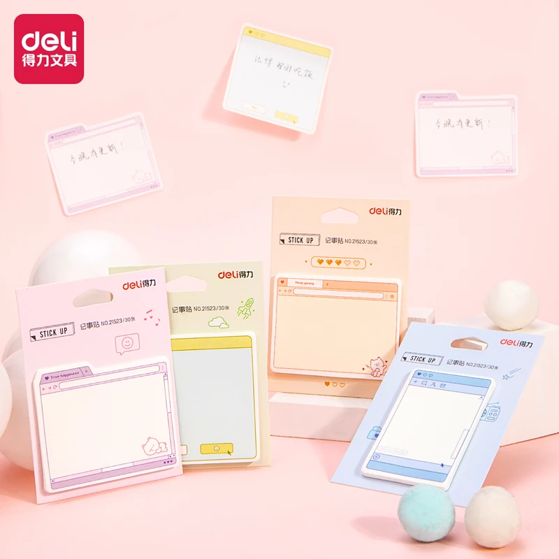 

30 Sheets Cute Self-Adhesive Memo Pad Sticky Note Pad Kawaii Notepad School Student Supplies Office Supplies Stationery