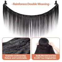Extensions de cheveux humains brésiliens lisses vierges de 32 pouces, 1, 3 ou 4 lots, double trame, prêtes à porter pour femmes noires 6