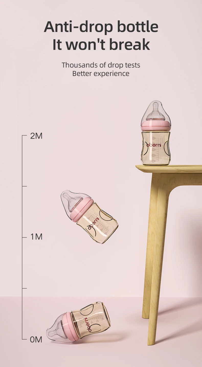 Oberni 150ml+180ml PPSU Imitated Breast Baby Milk Bottle set Anti bloating 0-6 Newborn Baby Bottle With Resistant to Falling 6