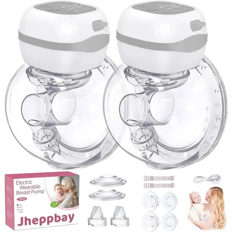 Electric Breast Pumps 12 Levels 3 Modes Wearable Breastpump Hands Free BPA Free LCD Display Painless Wireless Breastfeeding