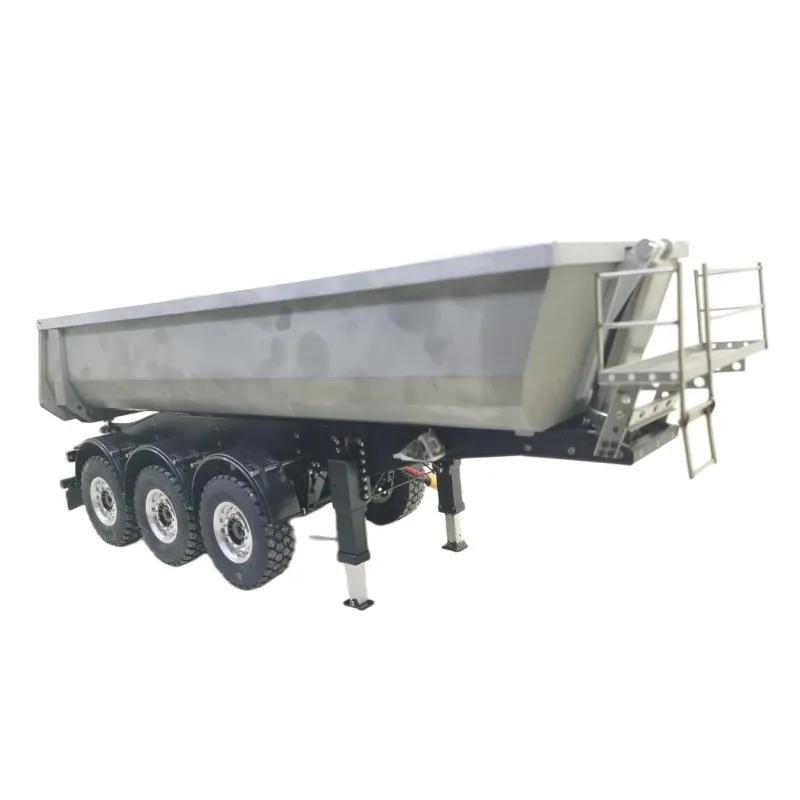 For 1/14 Tamiya RC Truck All Metal 3-axis Hydraulic Dump Truck Tipper Trailer Scania R620 Actros Volvo MAN LESU DIY Parts 3
