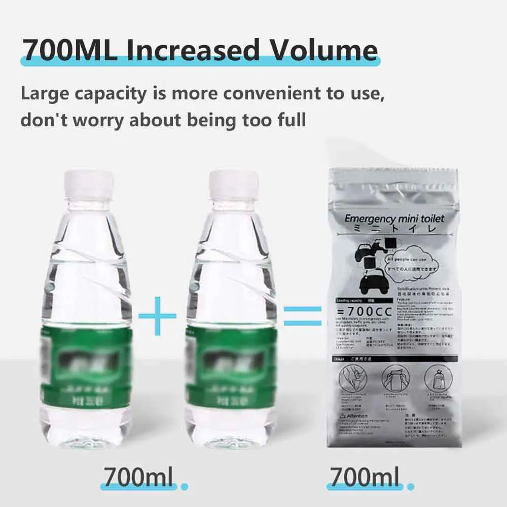 Travel disposable piss bags set 700Ml outdoor car emergency urinate bags baby vomiting bag climbing mini mobile toilet