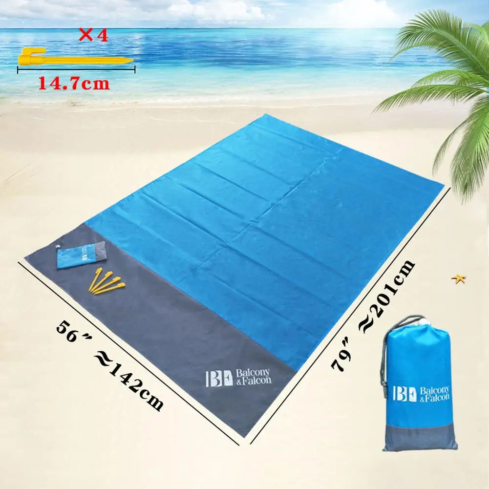 Couverture De Pique-nique Imperméable 200x200cm - Tapis De Plage Sans Sable, Portable, Pour 4-6 Personnes - Camping, Randonnée, Extérieur