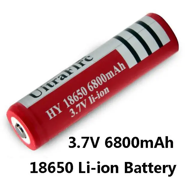 3.7V 6800mAh 18650 Battery Rechargeable for Flashlight Torch Headlamp