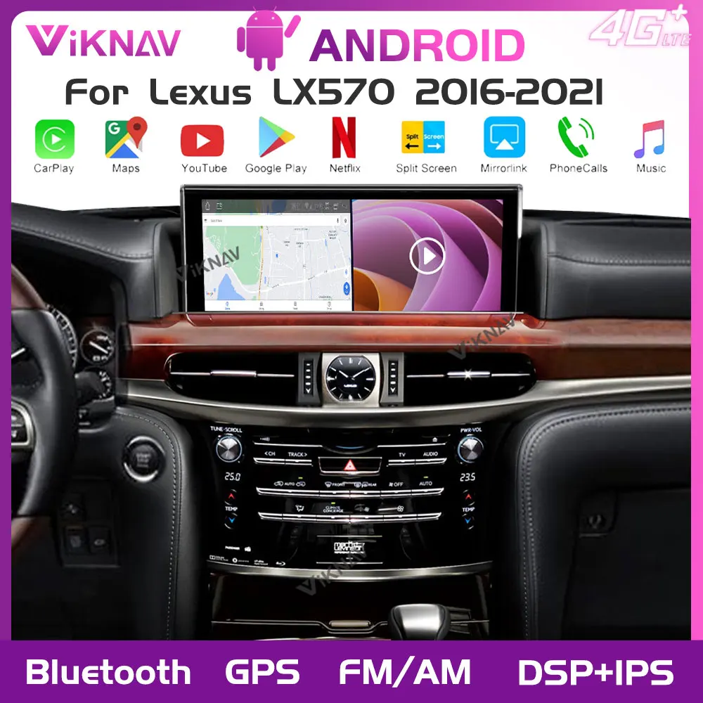 

12.3 inch Android Car Radio GPS Navigation For Lexus LX570 2015 2016 2017-2021 DVD Multimedia WIFI head unit stereo reciever