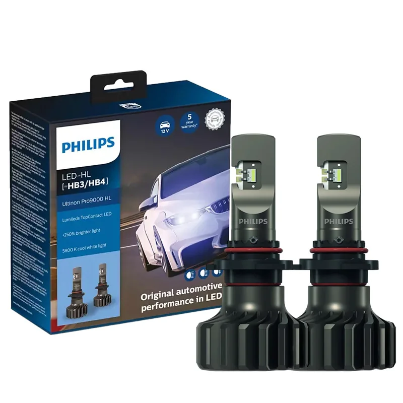 Philips Ultinon Pro9000 Led H1 H4 H7 H8 H11 H16 Hir2 Hb3 Hb4 Car Headlight  9005 9006 9012 5800k White 250% Bright Auto Lamps 2x - Car Headlight Bulbs( led) - AliExpress