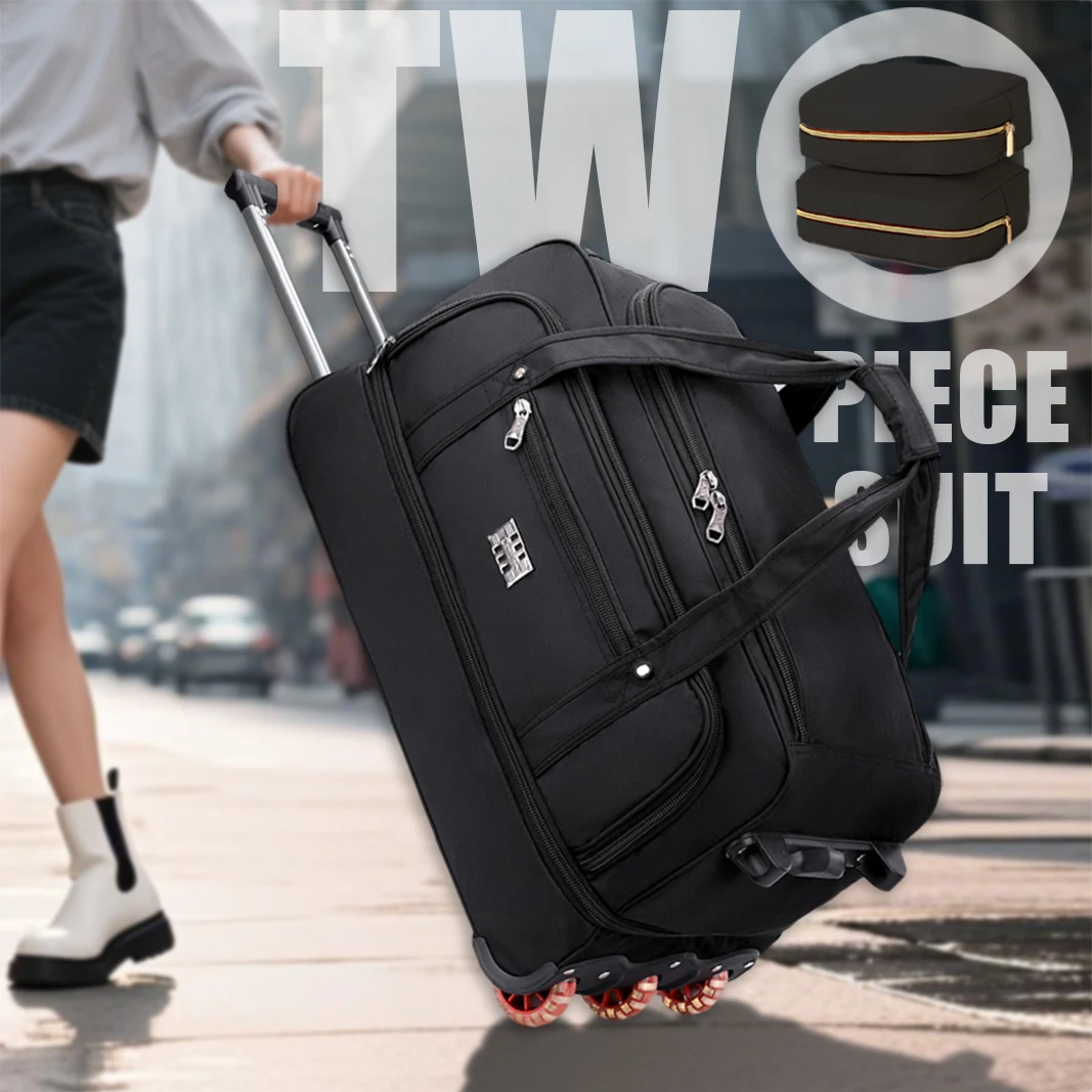 Multifunctional Trolley Travel Bag, Large-Capacity Men's and Women's Business Boarding Bag, Short-Distance Luggage Bag, Portable