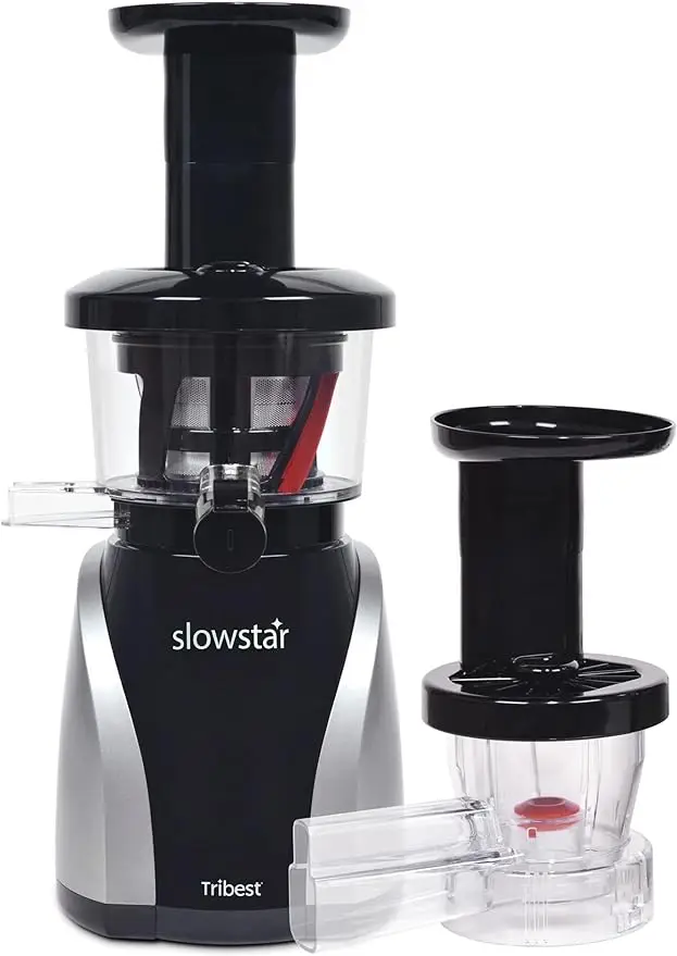 

Tribest Slowstar SW-2020 Vertical Masticating Cold Press Juicer, Juice Extractor with Mincer, Silver