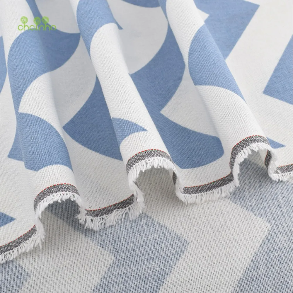 Chainho,Printed Cotton Linen Fabric,DIY Sewing Quilting Material,For Sofa,Table Cloth,Curtain,Bag,Cushion,Furniture Cover,15CLA3