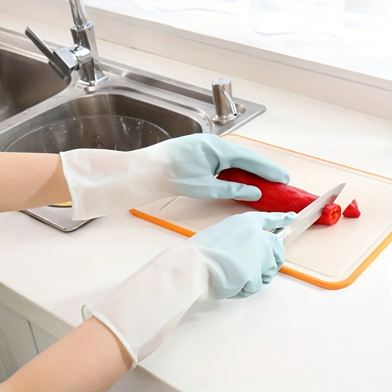 Dishwashing gloves cleaning gloves 3 Pair Kitchen Cleaning Gloves Rubber Cleaning Latex Household Dishwashing Laundry Gloves Durable Waterproof Housework