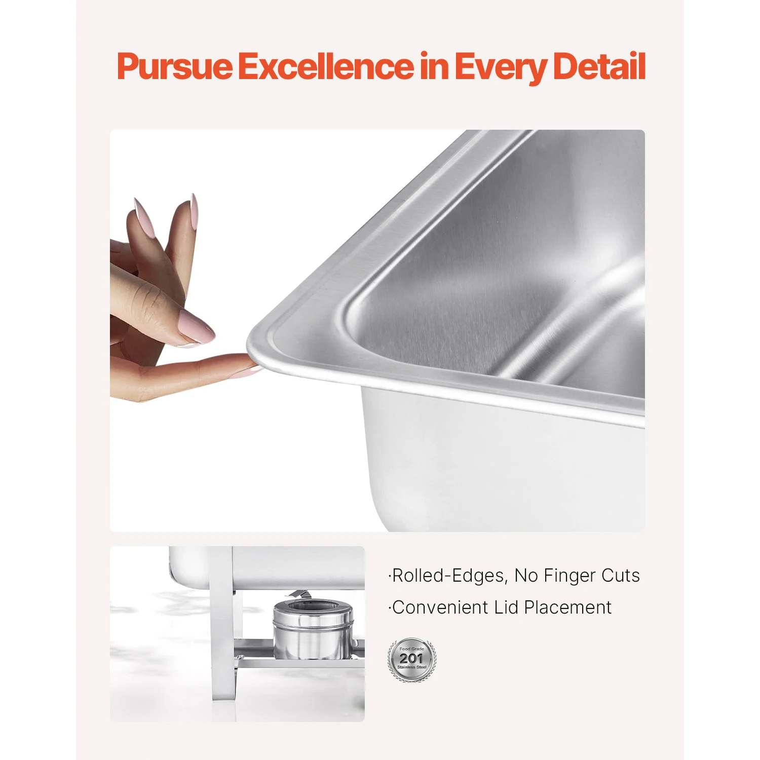 Stainless Steel Chafer Rectangle Catering Warmer Server