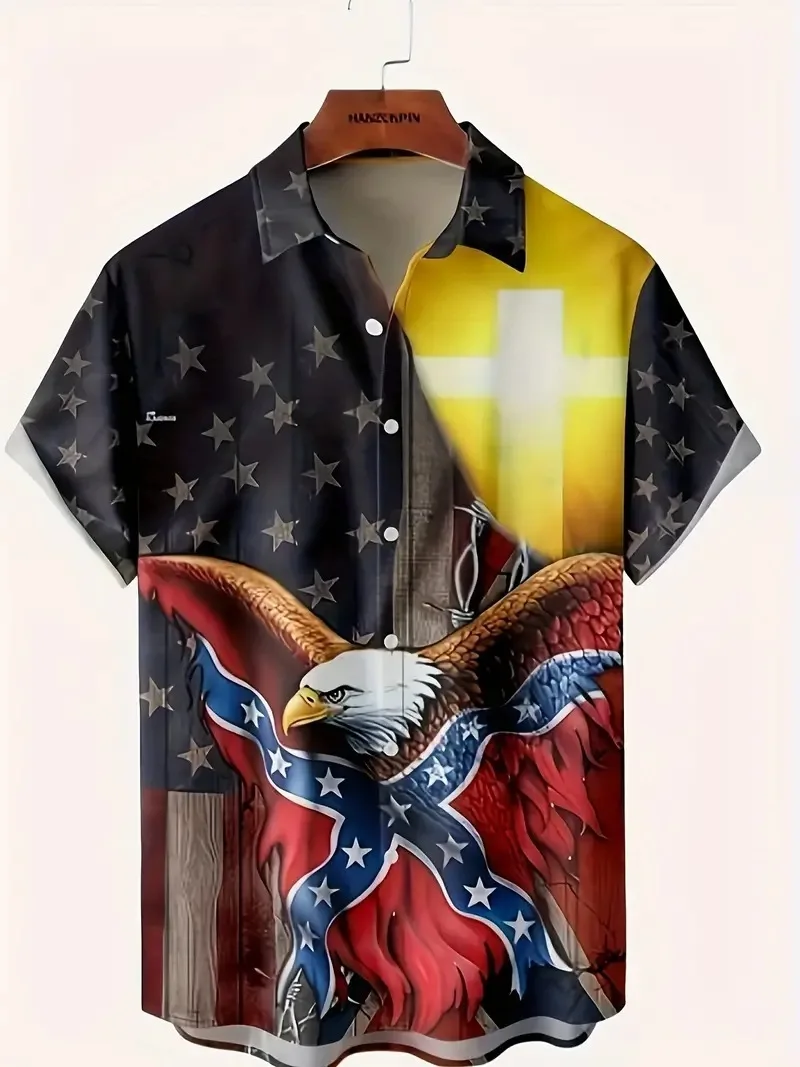 

2023 New Hawaiian Shirt 3D Digital Hot Selling Short sleeved Shirt Men's Beach Men's Shirt