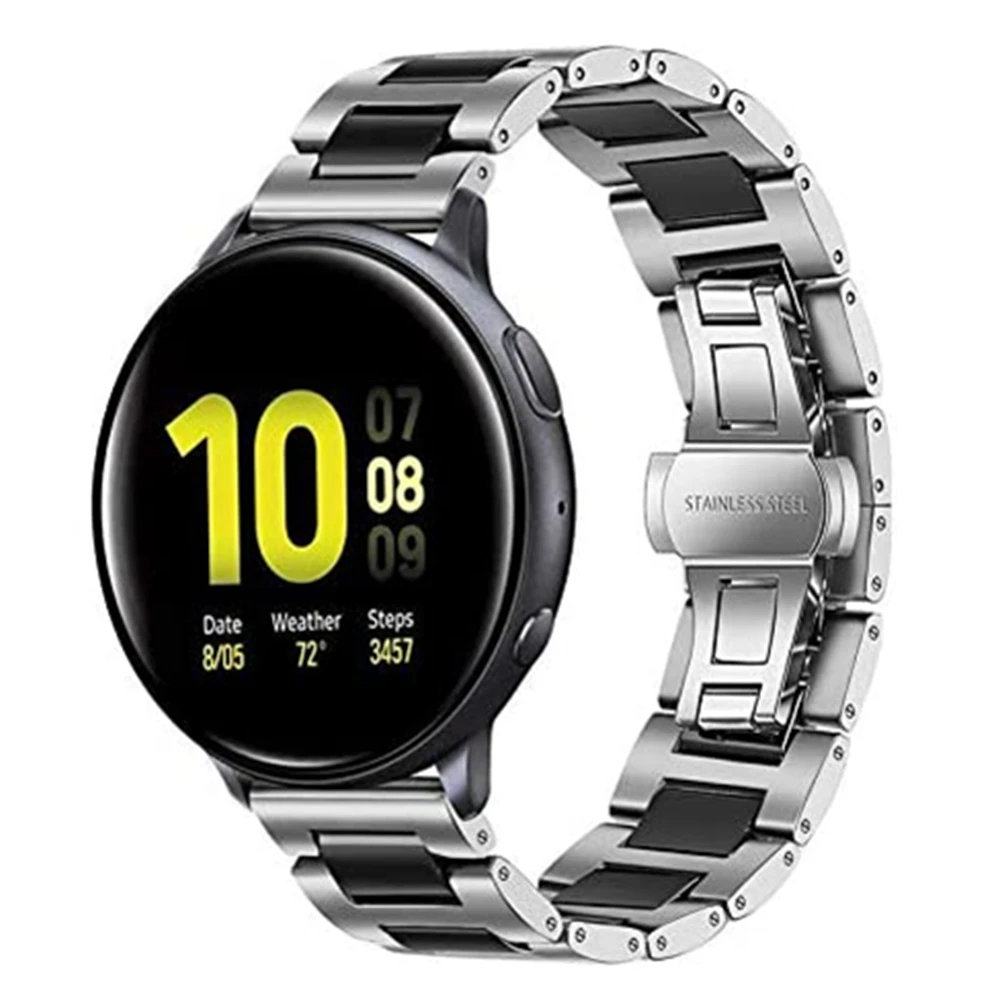 22mm 20mm Metal Ceramic Strap for Samsung Galaxy Watch 6/5/4 Huawei Watch 3/GT3/GT2 Bracelet Wristband for Amazfit GTR/GTS Belt