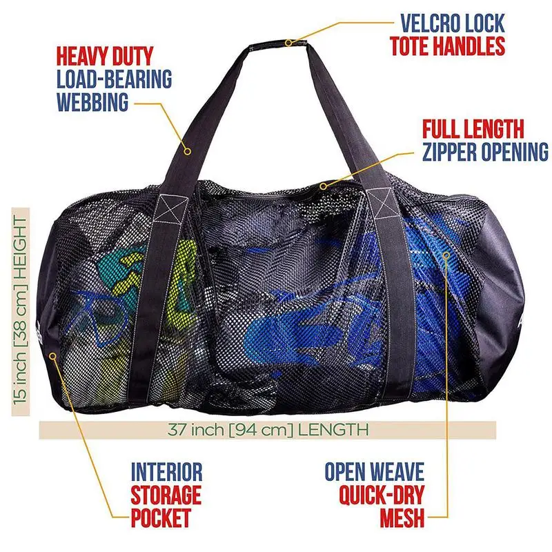 Portable Beach Bag Foldable Mesh Swimming Bag For Children Beach Toys Basket Storage Kids Outdoor Children Swimming Dry Sack dry bag swimming bag mesh beach bag mesh bag