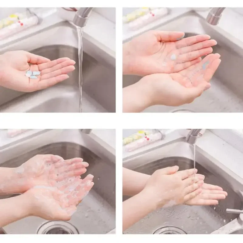 1 PCS Outside Mini Disposable Washing Hand Paper Soap Body Washing Bath Test Tube Confetti Foaming Flower Paper Soap For Kids disposable soap paper