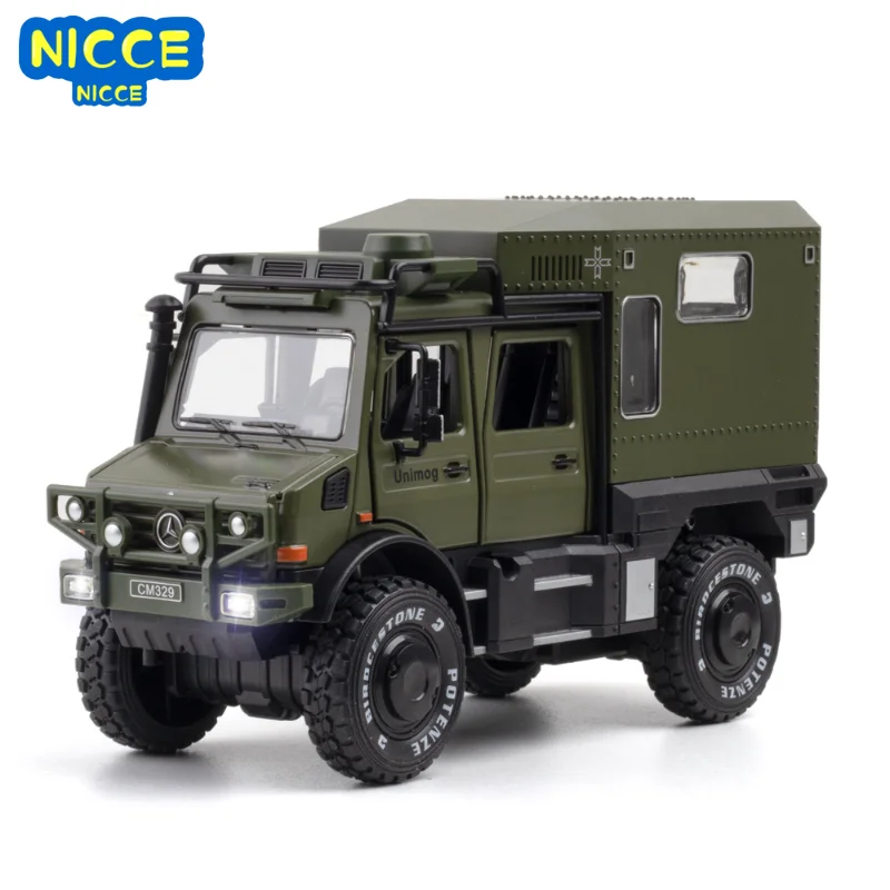 

Nicce 1/28 UNIMOG U4000 Motorhome Alloy Cross-country Touring Car Model Diecasts Toy Off-road Vehicles Car Model Kids Gifts A313