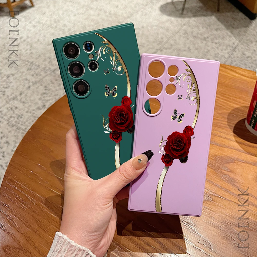 Elegant Rose Silicone Case - Slim Fit Anti-Fall TPU Cover, Stylish Luxury Gift