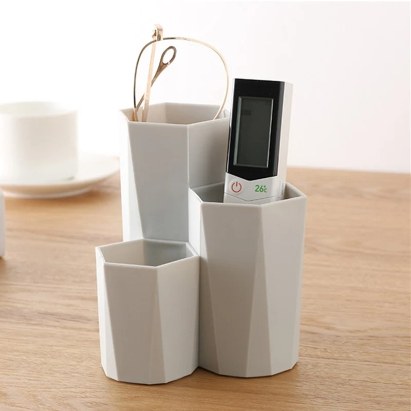 Polish Nail Brush Box 3 Lattices Organizer Storage Tools Desk Case Jewelry Cosmetics Office Table Rack Holder Make up Pen 6