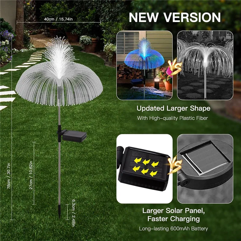 solar lights solar LED jellyfish lights for outdoor garden yard pathway decor