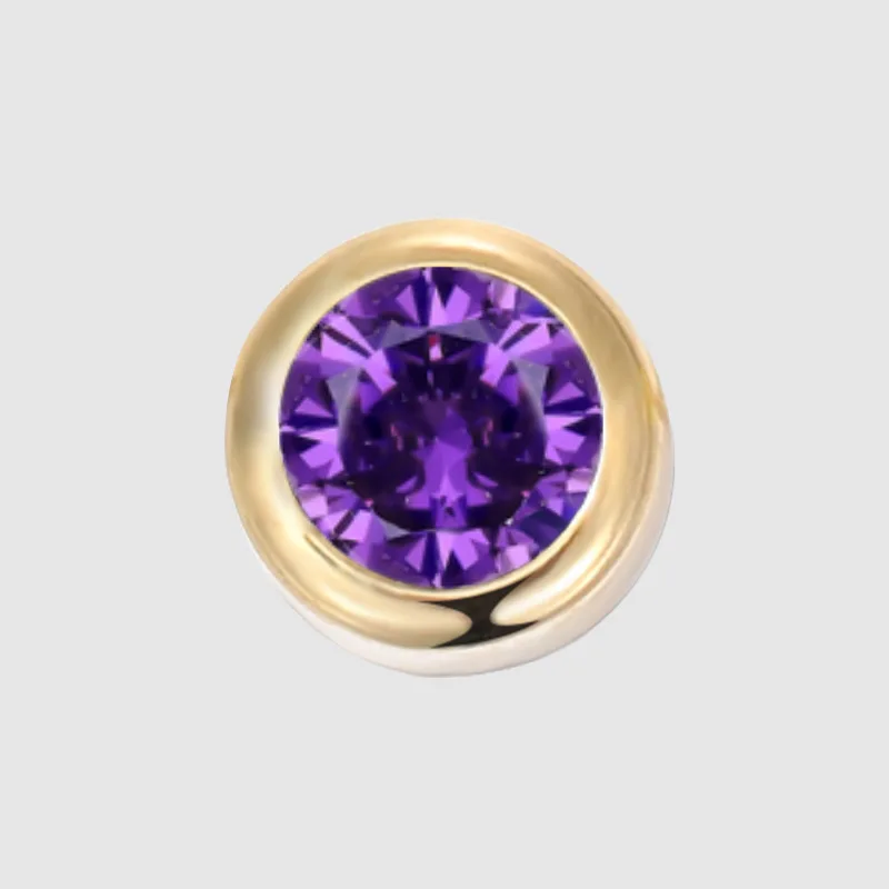 ZHENL 6MM Bunter Zirkon DIY Charm-Anhänger Damen Runder Edelstahl Vielseitiges Accessoire Täglicher Schmuck Geburtsstein – Detail 6