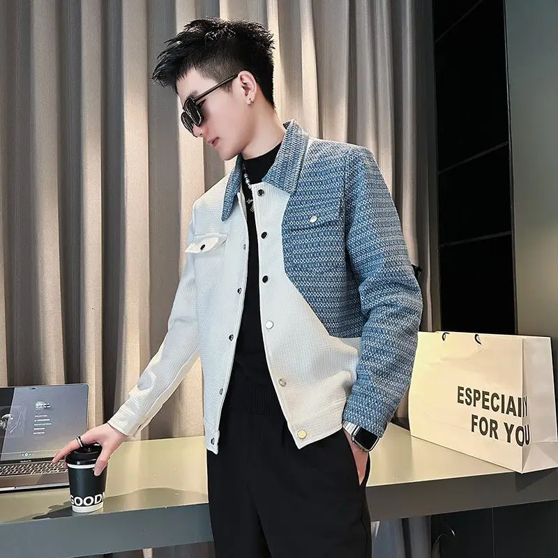 Autumn Winter KPOP Fashion Style Harajuku Slim Fit Tops Loose All Match Casual Lapel Denim Clothing Patchwork Pockets Outerwear