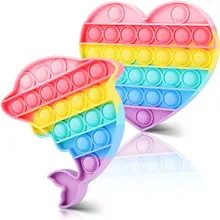 

Silicone Rainbow Fidget Toys Bubble Sensory Tools Bundle Stress Relief Brain Games For Children Adult Family Interactive Game