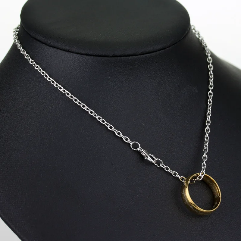 Ring necklace stainless steel fashion accessory hanging accessory men's versatile clothing accessory necklace pendant,anime necklace,anime ring