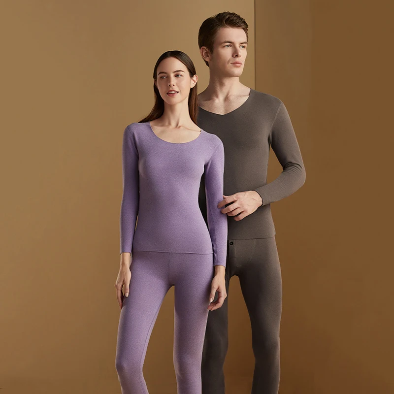 2 Pieces Thick Double-Layer Thermal Underwear For Men And Women Warm Lingerie Winter Clothes Seamless Clothes 2