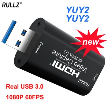 USB 3.0 게임 녹화 박스, PS4 PS5 스위치 카메라 노트북 PC용 라이브 스트리밍, HDMI 비디오 캡처 카드, MS2130, 4K, 30HZ, 1080p, 60fps