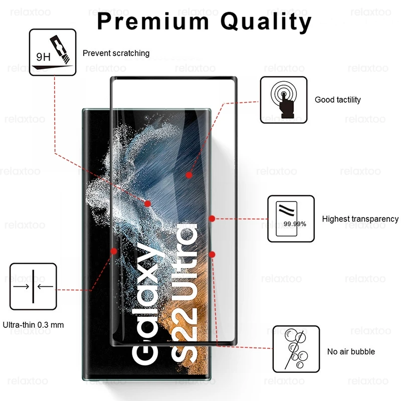 phone tempered glass 2PCS 9D Curved Tempered Glass For Samsung Galaxy S 22 S22 Ultra Plus 5G S22Ultra S22+ Armor Safety Full Screen Protector Film 9H iphone screen protector