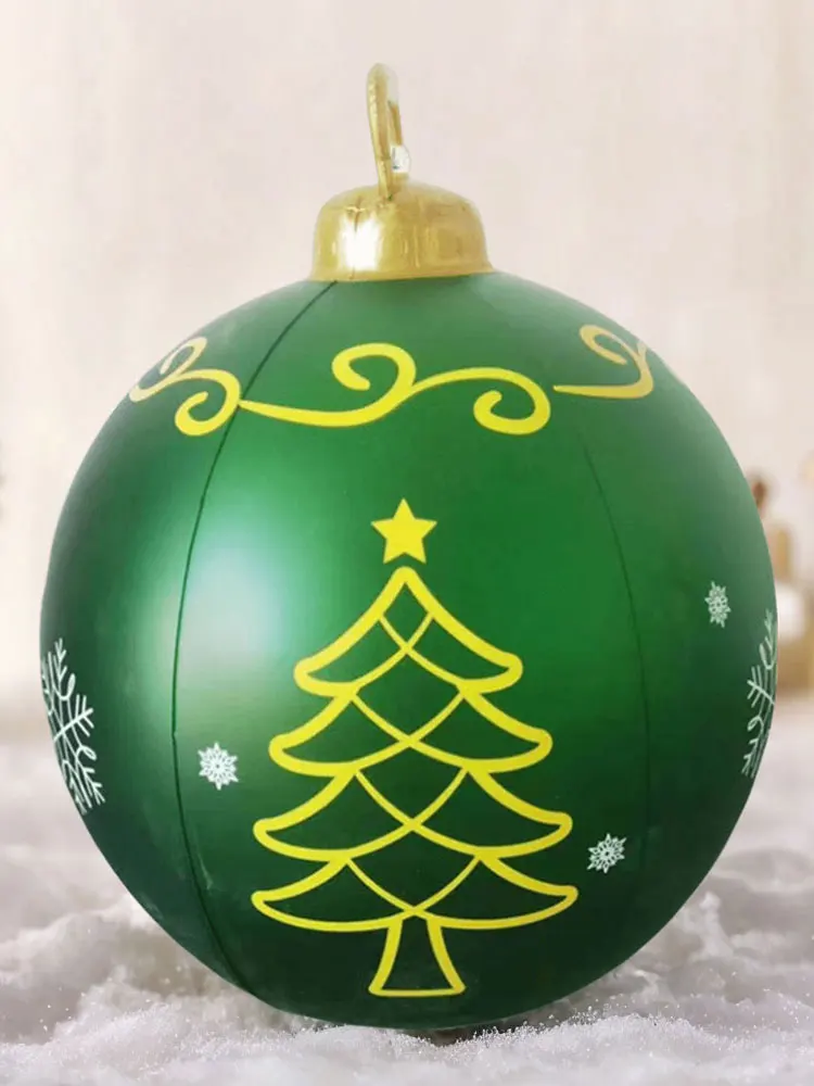 Giant Inflatable Christmas Balls PVC Giant Inflatable Christmas Balls Light Holiday Party Indoor Outdoor Decor 24 Inch