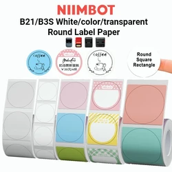 NiiMBOT 6 Rolls B21 Label Maker Name Sticker Waterproof Self-adhesive Cartoon Circular For B1/B21/B203/B3S Label Maker