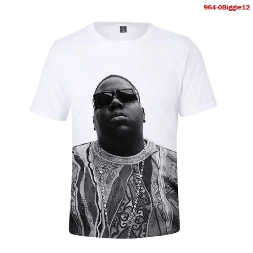 

2023 Summer Men's and Women's Harajuku Rap Biggie Small 3D New Plus Size T-shirt Cool Street Style Biggie Small Plus Size