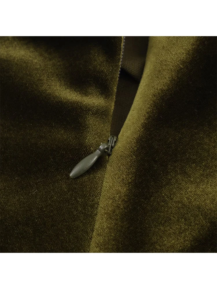 2026 Summer Women's Sexy Temperament Sling Dress V-neck Low Cut Velvet Strap Backless Dress Solid Color Ladies Evening Dress