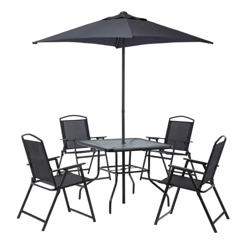 Description Picture 3 of itemMainstays Albany Lane 6-Piece Outdoor Patio Dining Set, Black rattan furniture rattan outdoor sofa