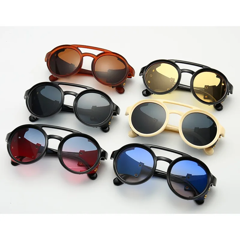 FashionPunkSunglassesMenandWomenRetroBrandDesignRound