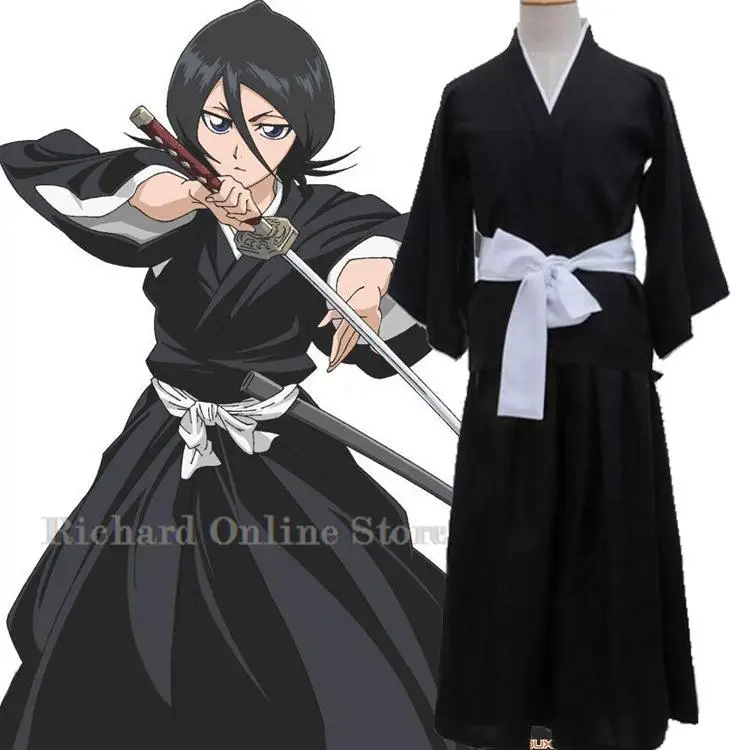 

Full Outfit Costumes Anime Cosplay Bleach Rukia Kurosaki Ichigo Die Pa Soul Society Shinigami Kimono Thousand-Year Blood War
