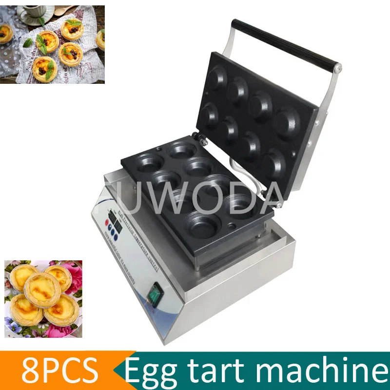 8Pcs Waffle Bowl Maker Round Cake Baking Machine Electric Eggs Waffle Maker Antiaderente Egg Crostata Forming Machine Digital Tartlet