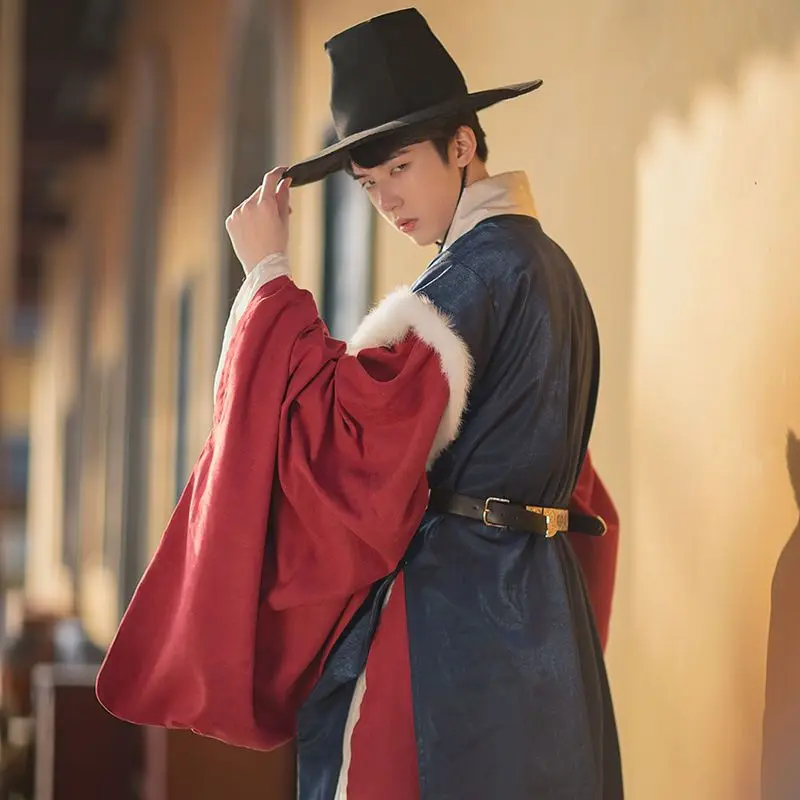 

Yourqipao Ancient Hanfu Man Traditional Swordsman Cospaly Costume Chinese Folk Dance Wear Tage Stang Suit Performance Clothing