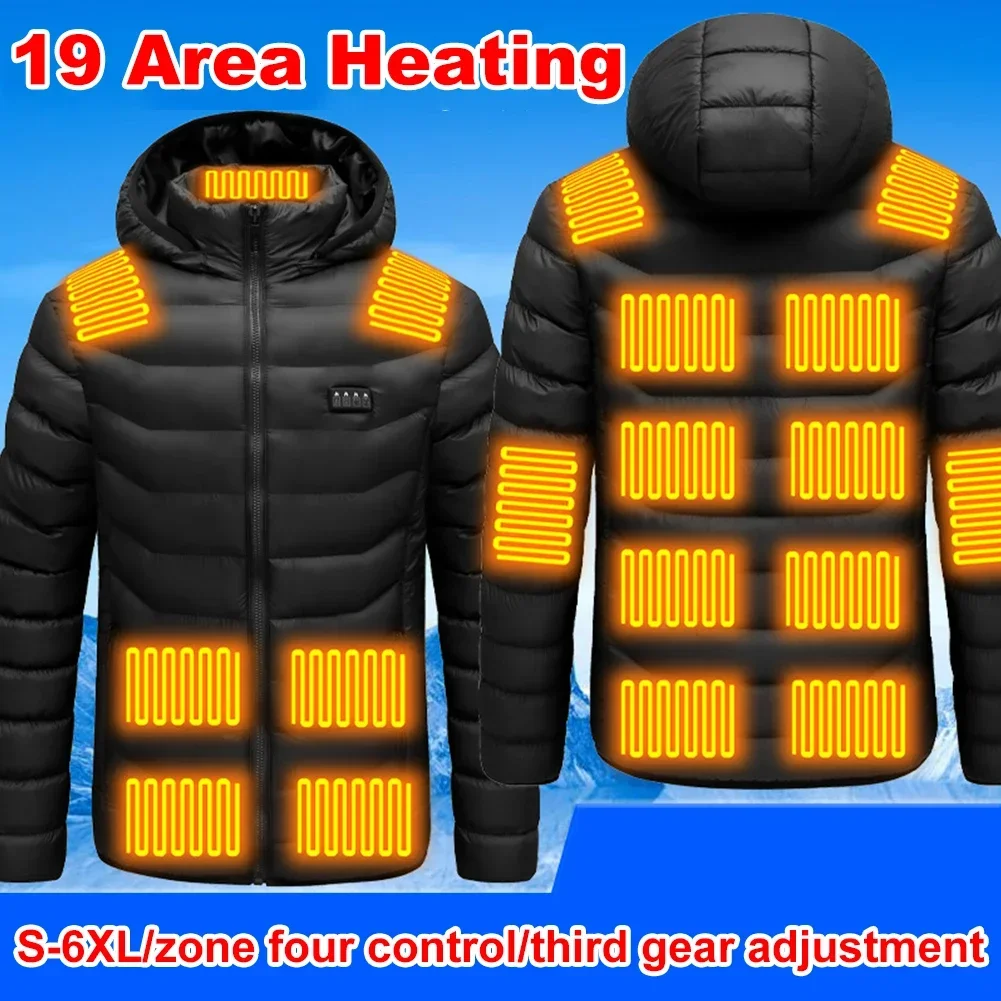 Unisex Electric Heating Jacket Rechargable Electric Thermal Jacket Windproof 3 Heating Levels for Outdoor Camping Fishing Skiing heated jacket