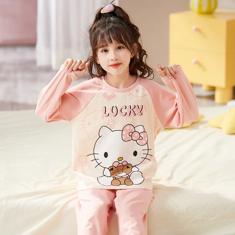 

Kawaii Sanrio Anime Hello Kitty Loungewear Set Cinnamoroll Pompompurin Cute Cartoon My Melody Children House Pajamas
