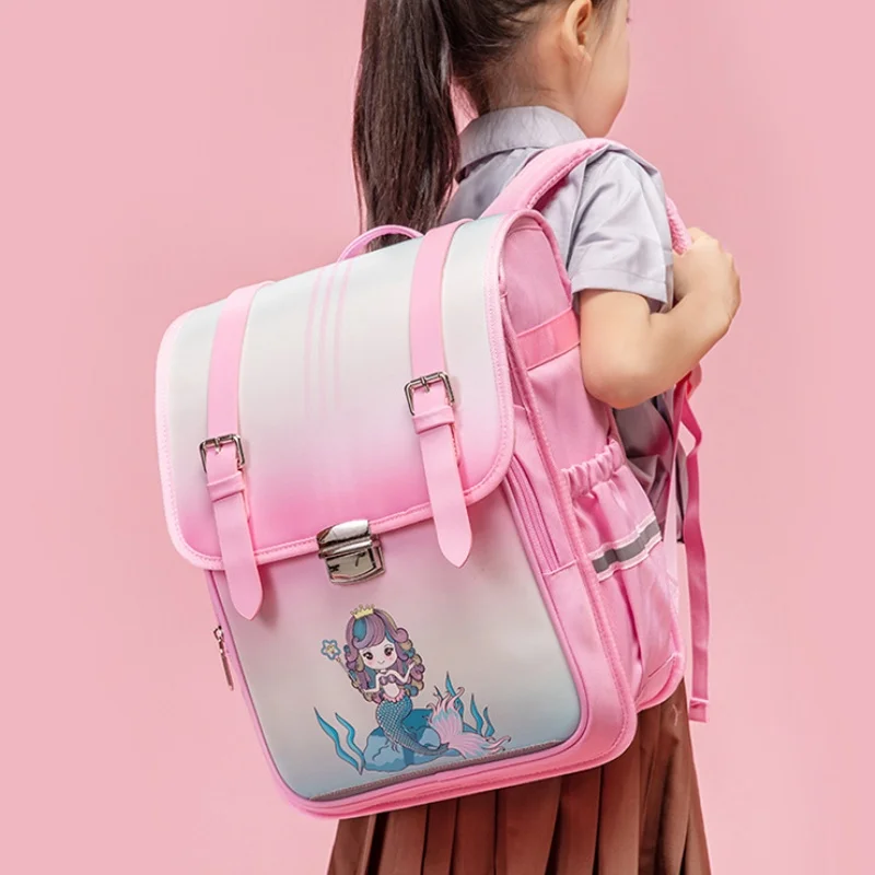 New Cute Children Students British Style Mermaid Backpacks Fashion 2022 Primary Girls Boys Cartoon Large Capacity Schoolbags Hot