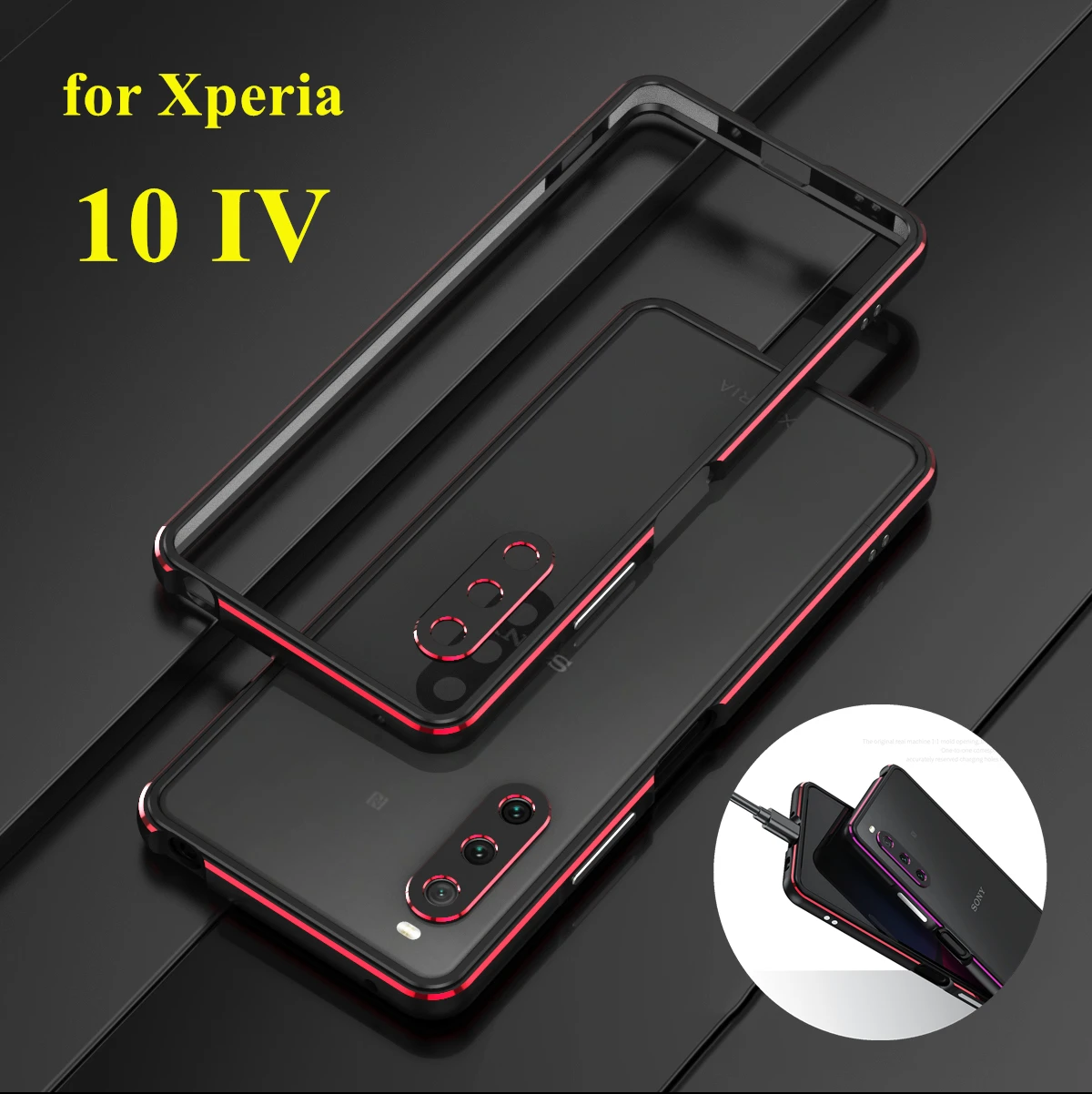 Capa Fundas Telaio Paraurti In Alluminio Per Sony Xperia 10 Iv 10 Mark 4 Custodia In Metallo + Cacciavite + (1 Pellicola In Vetro + 1 Pellicola Poster