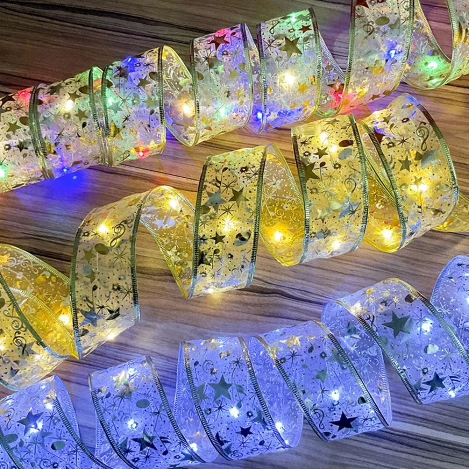 Aswesaw LED Ribbon Fairy Lights - 10m Christmas Tree Decoration