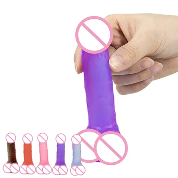 Soft Mini Dildo Realistic Penis With Strong Suction Cup Anal Dildos For Women Man Erotic Sex Toys For Adults Portable Small Dick 1