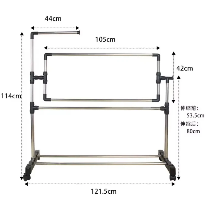 Stainless Steel Cross Stitch Frame Adjustable Chinese Cross-Stitch Accessories Embroidery Floor Stand Clothes Hanger Stand